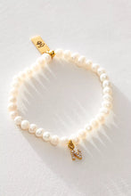 Load image into Gallery viewer, Pretty Little Pearl Initial Gold Bracelet
