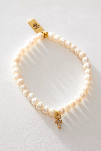 Load image into Gallery viewer, Pretty Little Pearl Initial Gold Bracelet