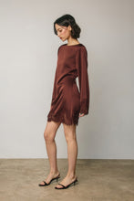 Load image into Gallery viewer, The Reserve Lace Trim Satin Mini Dress