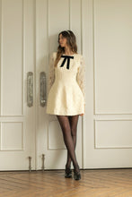 Load image into Gallery viewer, Pretty Little Lace Velvet Bow Fit & Flair Mini Dress