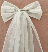 Load image into Gallery viewer, The Pretty Little Pearl Bridal Tulle Bow