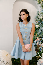 Load image into Gallery viewer, Pretty Little Pearl Button Denim Flare Dress