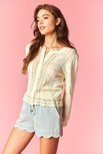 Load image into Gallery viewer, Butter Yellow Bow Pointelle Lace Hem Cardigan