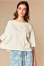 Load image into Gallery viewer, Pretty Little Ruffle Lace Bow Short Sleeve Top