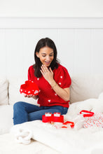 Load image into Gallery viewer, Puff Sleeve Crochet Heart Detail Top