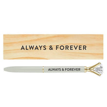 Load image into Gallery viewer, Always & Forever Gem Pen Wood Gift Box