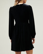 Load image into Gallery viewer, Holiday Sparkle Bow Velvet Mini Dress