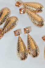 Load image into Gallery viewer, Rosé Bubbles Hammered Rose Gold Statement Earrings