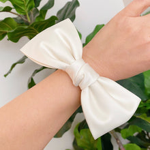 Load image into Gallery viewer, Satin Bow Hair Scrunchie