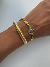 Load image into Gallery viewer, Golden Evil Eye Bangle Bracelet Duo