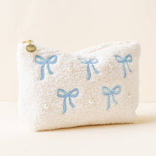 Load image into Gallery viewer, Blue Bows Square Teddy Pouch
