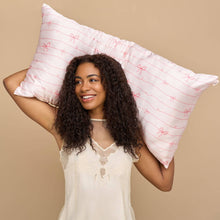 Load image into Gallery viewer, King Striped Bows Satin Pillowcase *PREORDER*