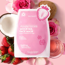 Load image into Gallery viewer, Strawberry Coco Rosé Soothing Biocellulose Mocktail Mask