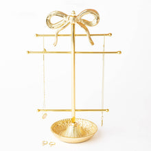 Load image into Gallery viewer, Gold Bow Jewelry Holder