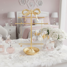 Load image into Gallery viewer, Gold Bow Jewelry Holder