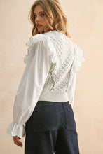 Load image into Gallery viewer, Ruffled Trimmed Sweater Blouse Top
