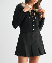 Load image into Gallery viewer, Bow Ruffled Collar Cardigan Sweater