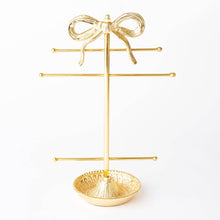 Load image into Gallery viewer, Gold Bow Jewelry Holder