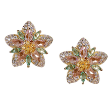 Load image into Gallery viewer, Lotus Bloom Crystal Statement Studs
