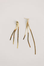 Load image into Gallery viewer, Skinny Gold Tassel Minimalist Statement Earrings