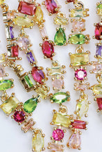 Load image into Gallery viewer, Sunset Toned Crystal Layered Duster Statement Earrings