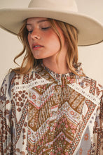 Load image into Gallery viewer, Patchwork Lace Trim Blouse Top