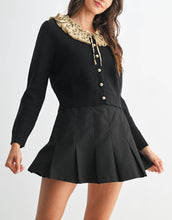 Load image into Gallery viewer, Bow Ruffled Collar Cardigan Sweater