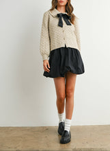 Load image into Gallery viewer, Preppy Chic Bow Collared Cardigan Sweater