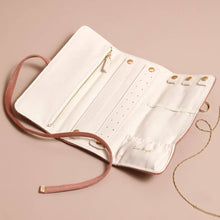 Load image into Gallery viewer, Dusky Pink Velvet Jewelry Roll