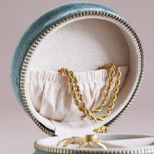 Load image into Gallery viewer, Mint Green Velvet Round Travel Jewelry Case