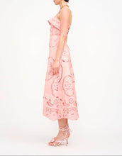 Load image into Gallery viewer, Palermo Embroidered Coral Midi Dress