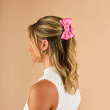 Load image into Gallery viewer, Hot Pink Mini Satin Bow Claw Clip