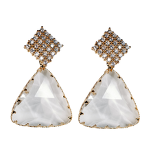 Load image into Gallery viewer, Diamond Pave & Crystal Drop Statement Earrings