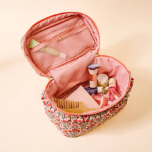 Load image into Gallery viewer, Everbloom Dusty Rose Glam & Go Quilted Cosmetic Bag