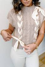 Load image into Gallery viewer, Satin Bow Cable Knit Sweater Vest Top