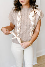 Load image into Gallery viewer, Satin Bow Cable Knit Sweater Vest Top