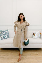 Load image into Gallery viewer, Ruffle Detail Trench Coat