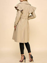 Load image into Gallery viewer, Ruffle Detail Trench Coat