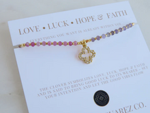 Load image into Gallery viewer, Kira Diamond Clover Cord Bracelet