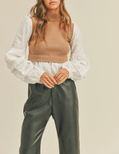 Load image into Gallery viewer, Camel Detailed Sweater Shirt Combo