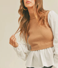 Load image into Gallery viewer, Camel Detailed Sweater Shirt Combo