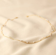 Load image into Gallery viewer, Tiny Seed Pearl Layered Chain Necklace
