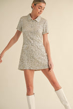 Load image into Gallery viewer, Champagne Sequin Knit Polo Mini Dress