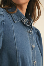 Load image into Gallery viewer, Pretty Little Puff Sleeve Denim Mini Dress