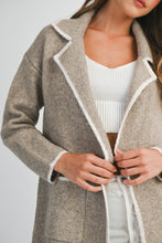 Load image into Gallery viewer, Light Mocha Knit Sweater Coatigan