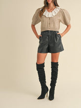 Load image into Gallery viewer, Lace Collar Pointelle Cardigan Sweater