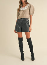 Load image into Gallery viewer, Lace Collar Pointelle Cardigan Sweater