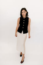 Load image into Gallery viewer, Plum Velvet Gold Button Vest Top