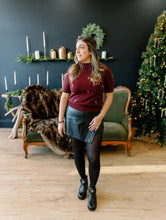 Load image into Gallery viewer, Mock Neck 'Martini' Embroidered Knit Top
