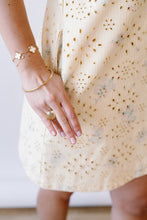 Load image into Gallery viewer, Pretty Little Doll Collar Floral Eyelet Striped Mini Dress